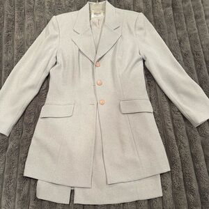Parche Gray Blazer Classic Tailored Suit Jacket and Dress